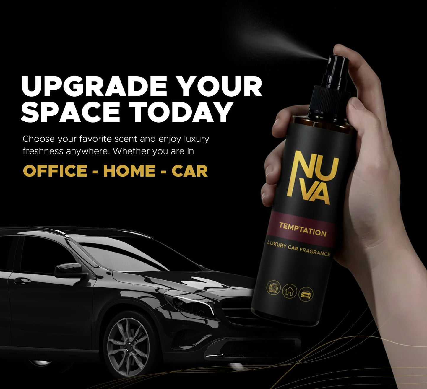 NUVA™ Luxury Air Freshener Spray – Car, Home & Office 250ml
