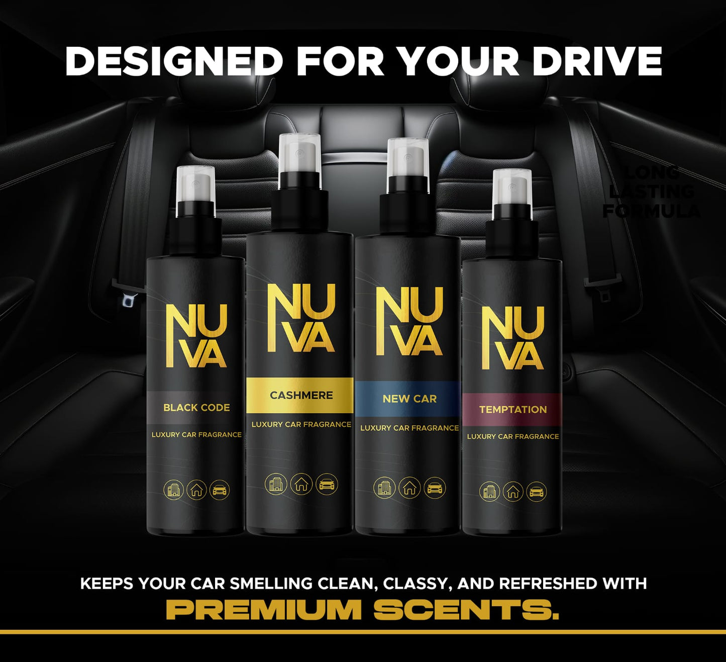 NUVA™ Luxury Air Freshener Spray – Car, Home & Office 250ml